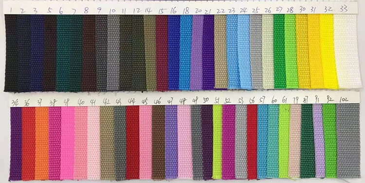 Custom Colorful Polypropylene Webbing Strapping for Backpack Webbing pp webbing Belt Woven Accept Customized