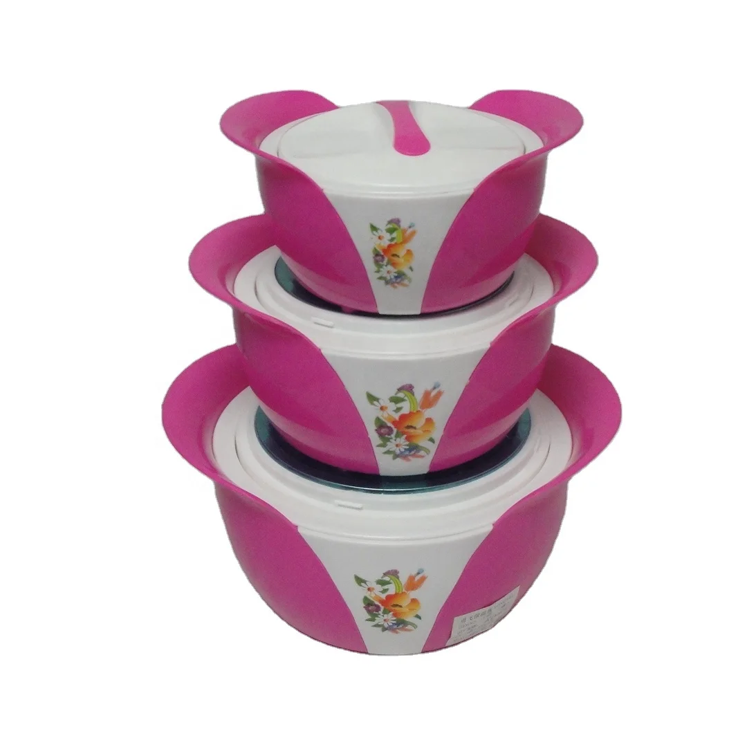 0.8L+1.2L+2.5L Wholesale African Container Household Restaurant Thermal Insulated Hot Pot Food Warmer Sets of 3pcs