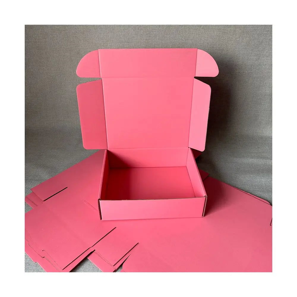 Розовая Гофрированная коробка для косметической одежды упаковка гофрированная рассылка бумажных коробок для одежды мужские футболки брюки