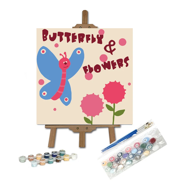 New Children DIY Paint by Numbers Small Picture Painting by Numbers Canvas Oil Painit Kids Bed Room Living Wall Boys Gift