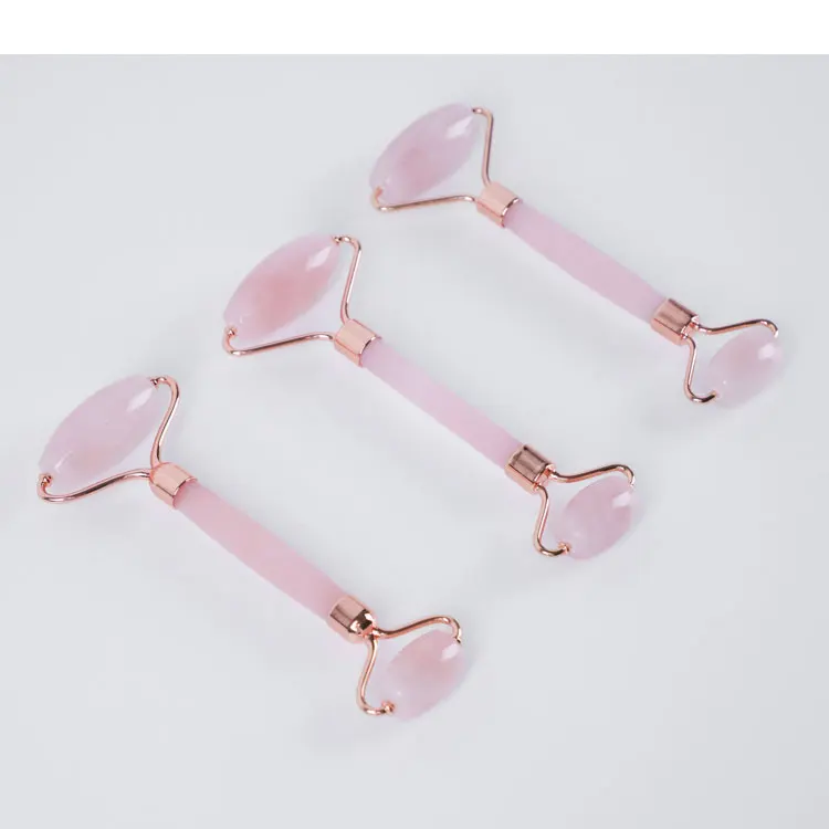 best 3d jade beauty rose pink quartz mini massage stone face roller