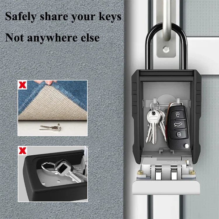 wall mounted key box 4 combination lock key holder box master lock key safe padlock