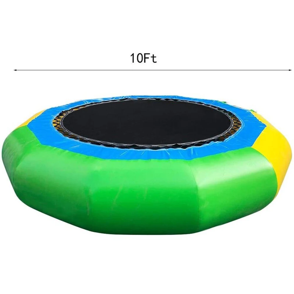 10Ft Inflatable Water Trampoline Bounce Swim Platform For Adults Water-Sports