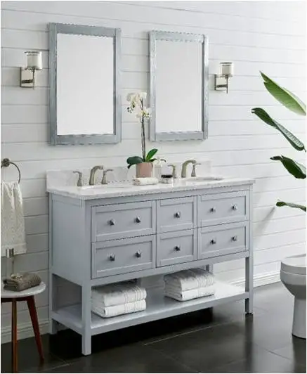 Customized Size Floor Units Grey Wood Natural Marble Washbasin Bathroom Cabinet washbasin for bathroom