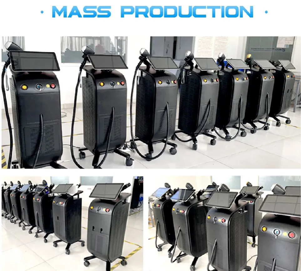 2023 diode laser ice triple trio laser 755 810 1064 nm 808nm Two handles hair removal machine