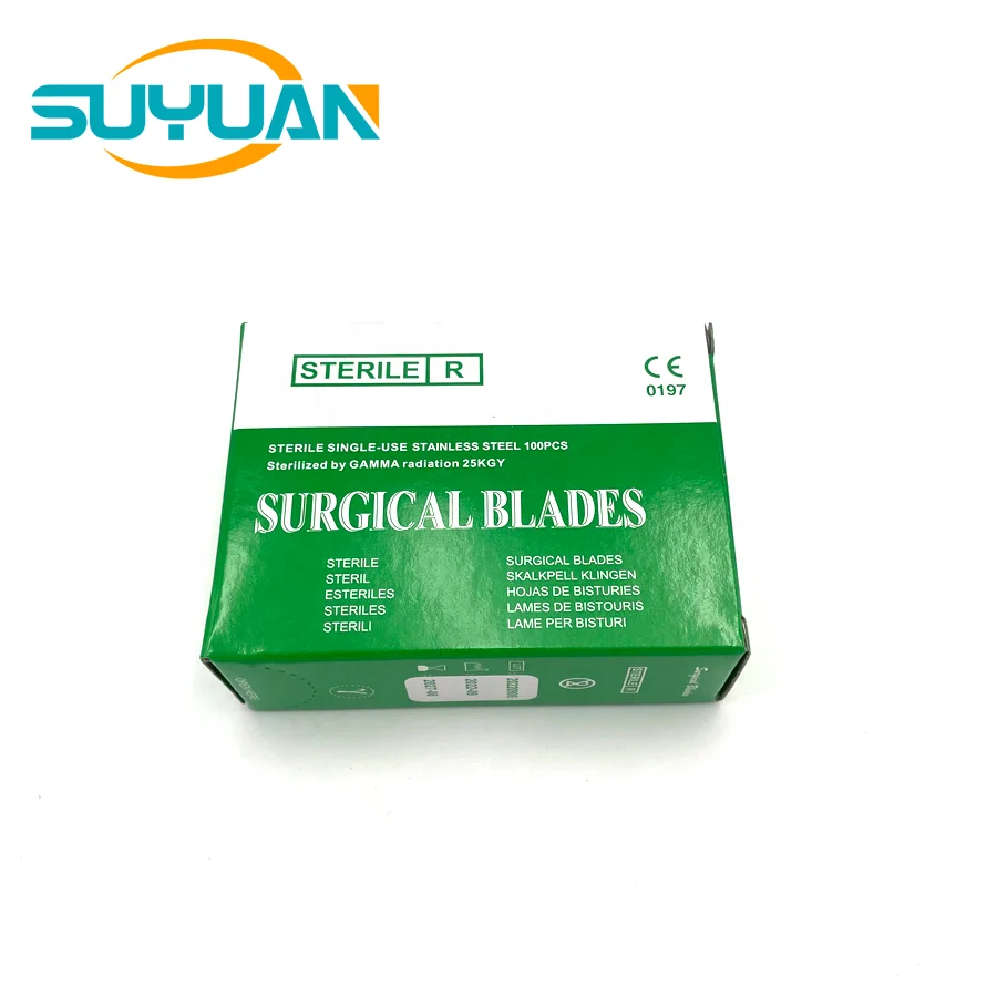 Sterilized Disposable Stainless/Carbon Steel 25 Surgical Scalpel Blade 25 Bistoury Medical Scalpel