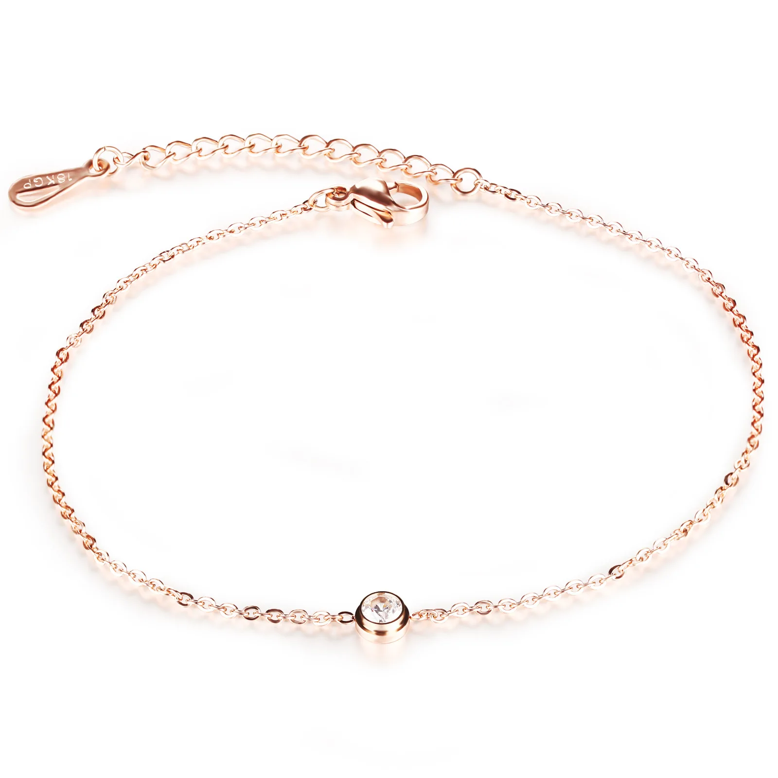 
Fashion Ladies Rose Gold Diamond Titanium steel Ankle Bracelet Anklet Vendor Anklet Foot Chain Ankle Bracelet 