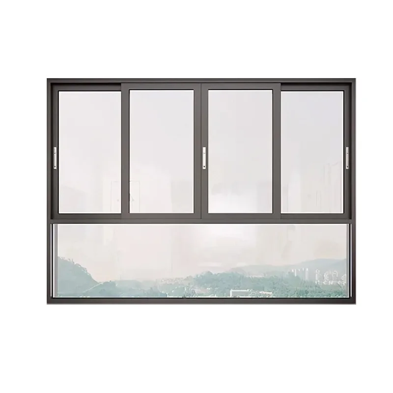 Best selling  sliding folding window terrace glazing soundproof aluminum windows sliding balcony large glass window