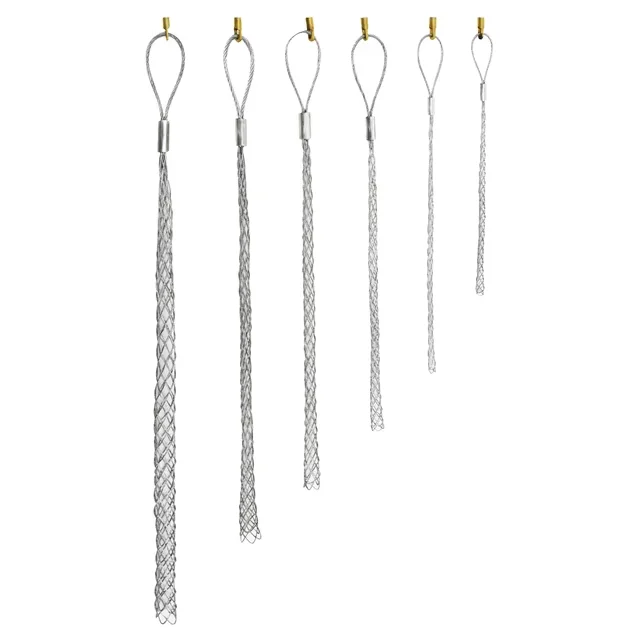 Cable Pulling Grip Sock Galvanizing Steel Cable Sock Kit Antislip Flexible Eye Mesh Rope Pipe Cable Wire Pulling Grips Lassos