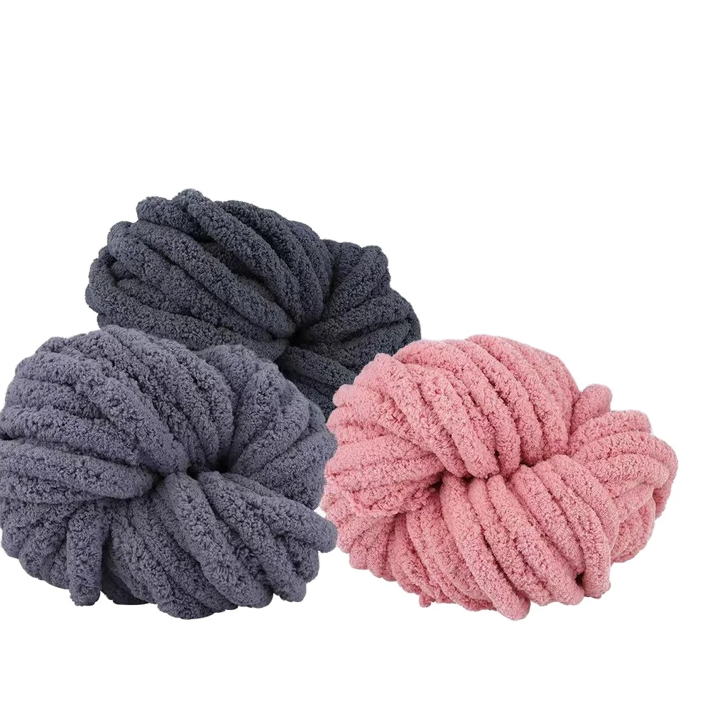 Hot Sale Super Soft Jumbo Arm Knitting Chunky Chenille Yarn DIY Giant Chenille Blanket Yarn