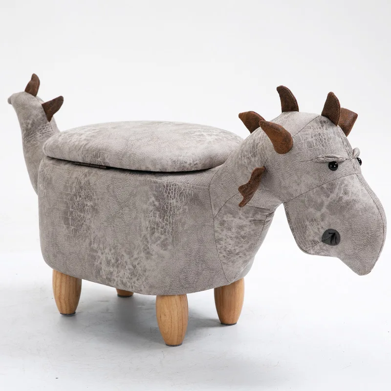 Wholesale Hot Selling Design Furniture Sheep Child Toy Plush Kids Wooden Stool Animals Foot Stool with Storage for Kids Children