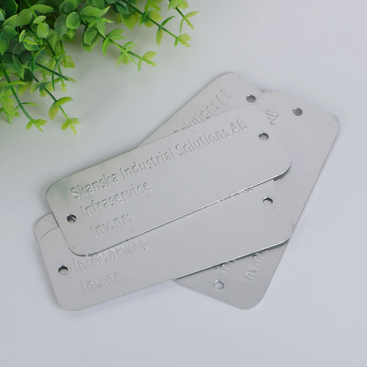 High quality logo embossing aluminium printed metal nameplate tag
