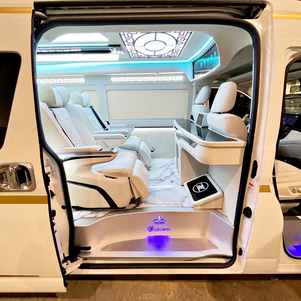 2024 Car interior upgrade complete modification plan luxury accessory  headlight kit LED TV TOYOTA Hiace van Bus