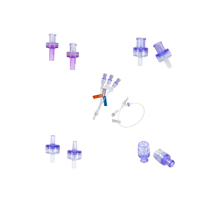 Medical iv infusion part back check valve iv flow direction controller dual check valve plastic medical luer lock check valve