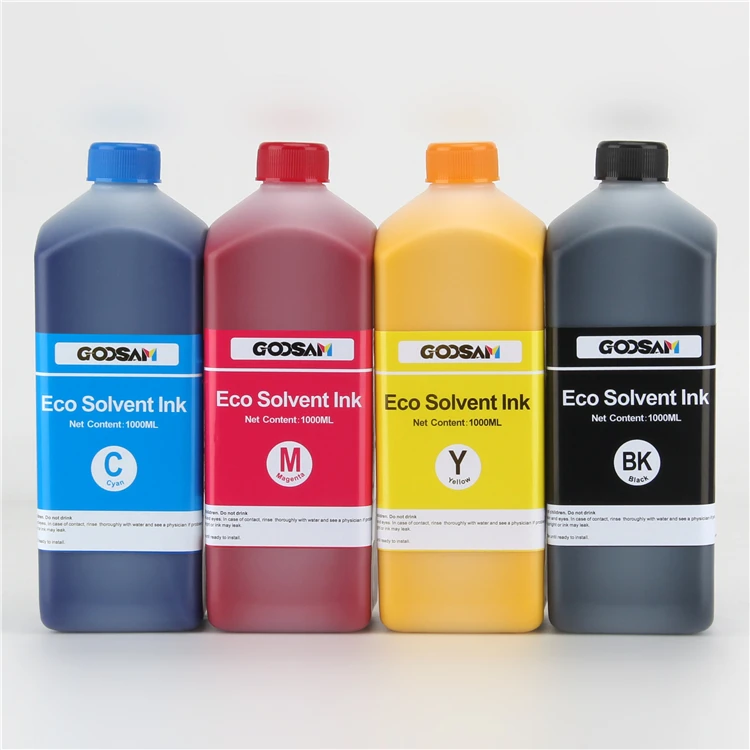 18 month out door durable eco solvent ink for xaar 1201/oki m-64s/seiko 510 35pl/konica 1024i 6pl/toshiba ce4m/epson l1440