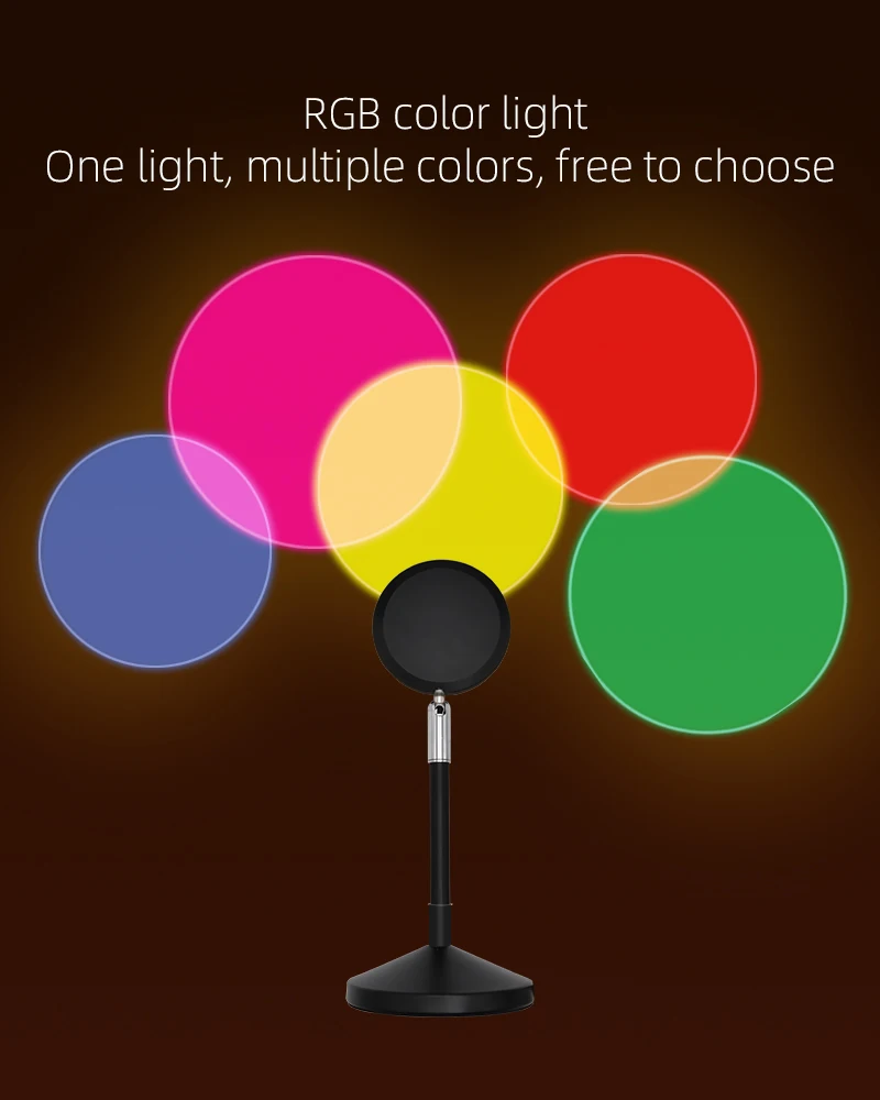  Настольная лампа RGB с проекцией заката Радужный ночник Usb напольный проектор для