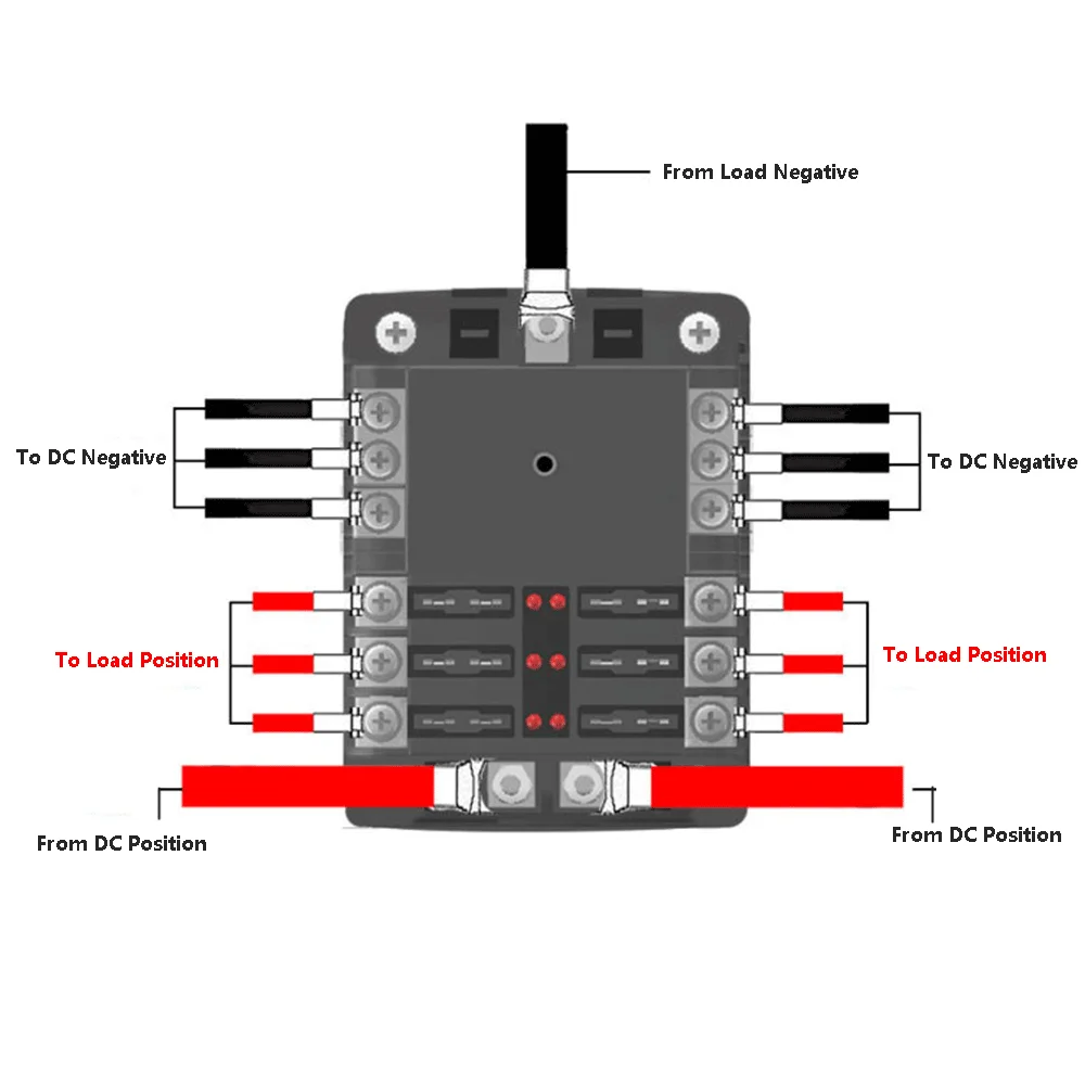 Marine Automotive 300A DC 12V 24V 6 way fuse blade block holder fuse box
