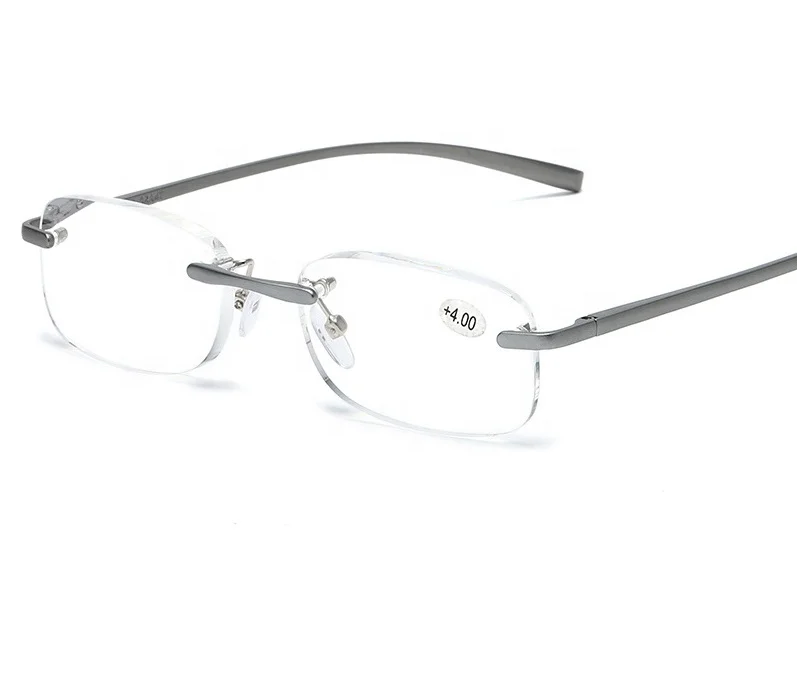 Manufacturers supply aluminum-magnesium reading glasses for the elderly rimless men and women trimming reading glasses titanium