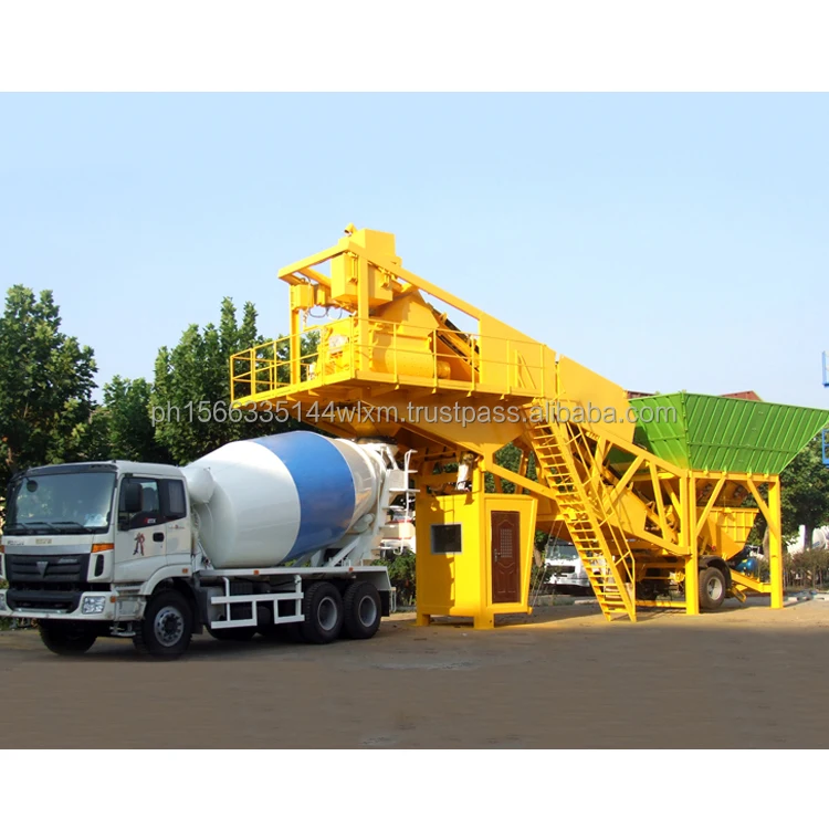 High quality yhzs75 electric portable cement concrete mixer plant mobile ready mix concrete plant