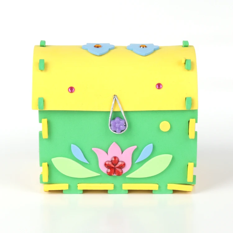 DIY Learning Educational Toy Kits Jewel Case Art 3D Eva Foam Sticker Puzzle for Kids