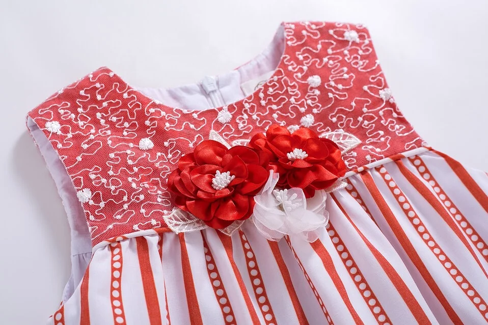 2021 Высококачественная детская одежда Pettigirl комплекты для девочек розовое платье в полоску без рукавов
