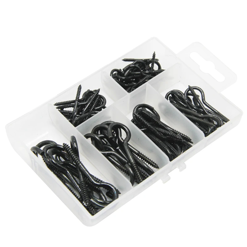 Black eye hook screw self tapping screw a box of 90 copper hook screws, suitable for indoor, wood and wall