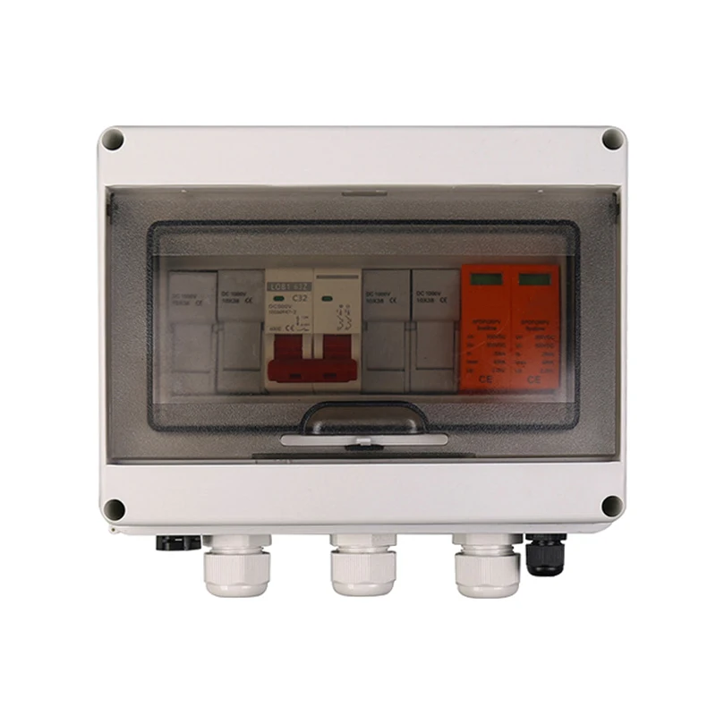 Customized 500V 1000V DC Solar Pv Combiner Box Circuit Breaker Box Solar Combiner Box 2 String 3 String 4 String