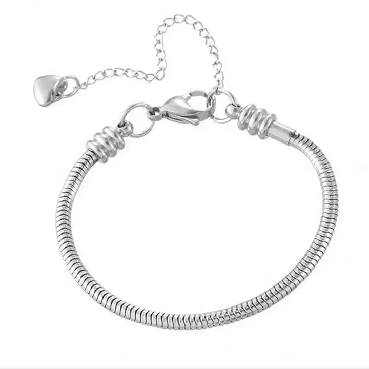 GX Snake chain bracelet jewelry alloy silver plated stainless steel metal chain jewellery set 3mm 6mm