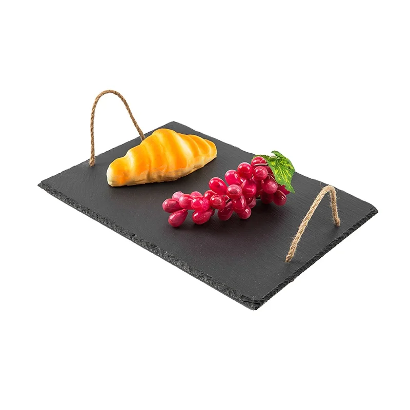 Top Quality Slate Tray 40*30cm Natural Edge Charcuterie Board Slate Cheese Board Charcuterie Board Slate With Handles