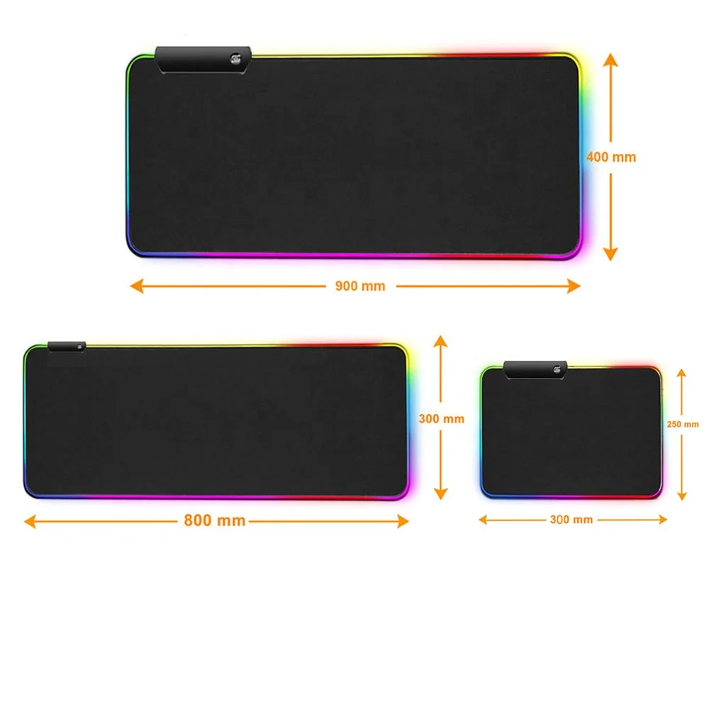 Large Gaming Mouse Pad Light Modes Touch Control Extended Soft Computer Keyboard Mat Non-Slip