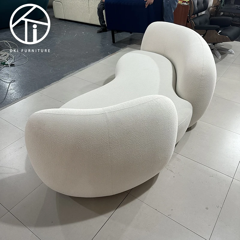 Modern Custom Elegant White Boucle Soft Couch 3 Seat Sofas For Living Room for home luxury Sofa Set