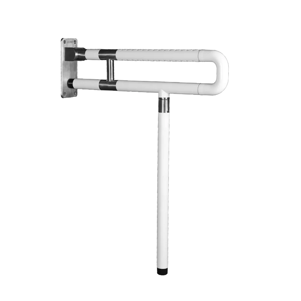 Disability u Shape Folding Wall To Floor Handicap Grab Bars