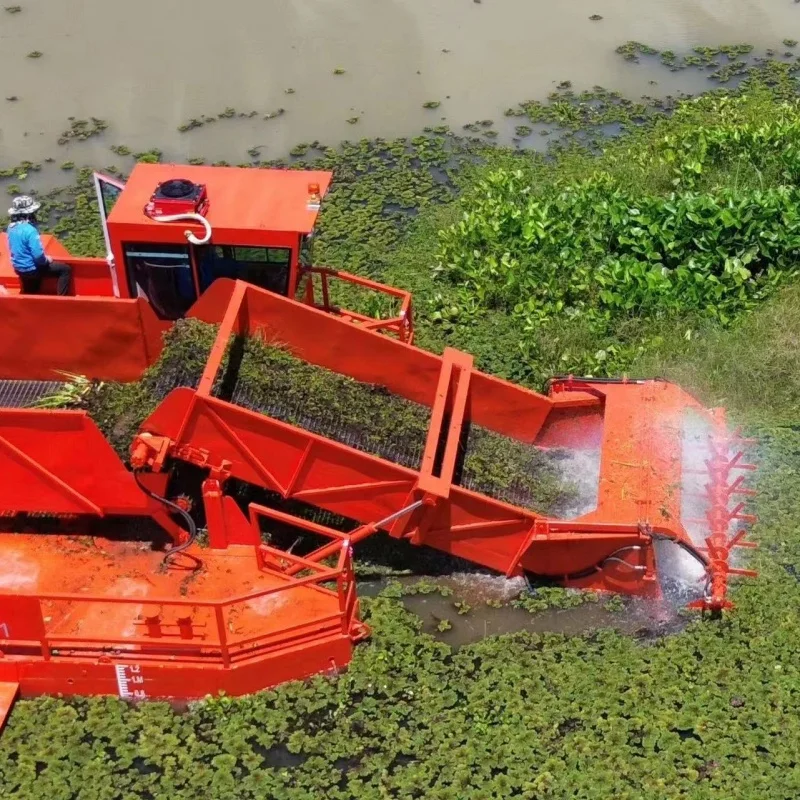 High Output Fully Automatic Water Grass Harvester used for Cleaning Aquatic Plants
