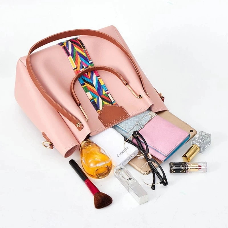 2021 new models PU leather fashion handbag set bag 3 pcs fashion lady women handle bag
