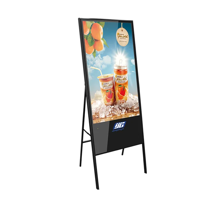 A frame standing indoor LCD digital signage restaurant menu video display  LCD kiosk
