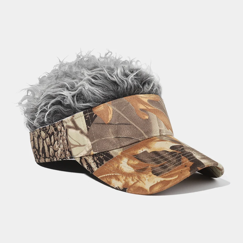 wholesale mens hair sun visor adjustable novelty funny outdoor party vig camo hair visor