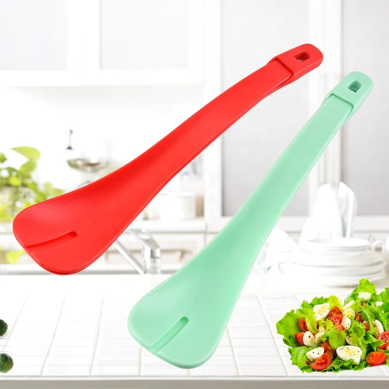 Комплект из 2 предметов eco-friendly салатная ложка комплект посуда пластиковая 2-в-1 Ложка Вилка Салат Инструменты для приготовления салатов наборы ухода за