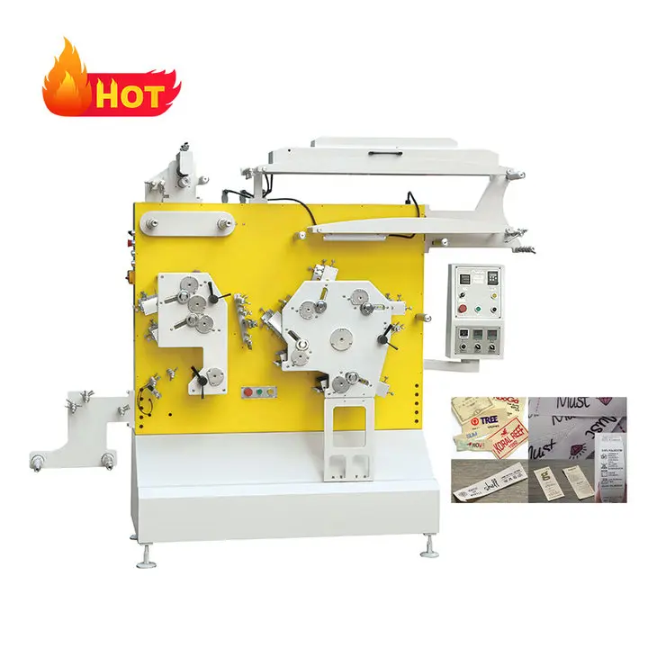 Flexo Roll Printing Machine Non Woven Small 2 4 Color Grosgrain Fabric Nylon Satin Ribbon Taffeta Flexo Label Printing Machine