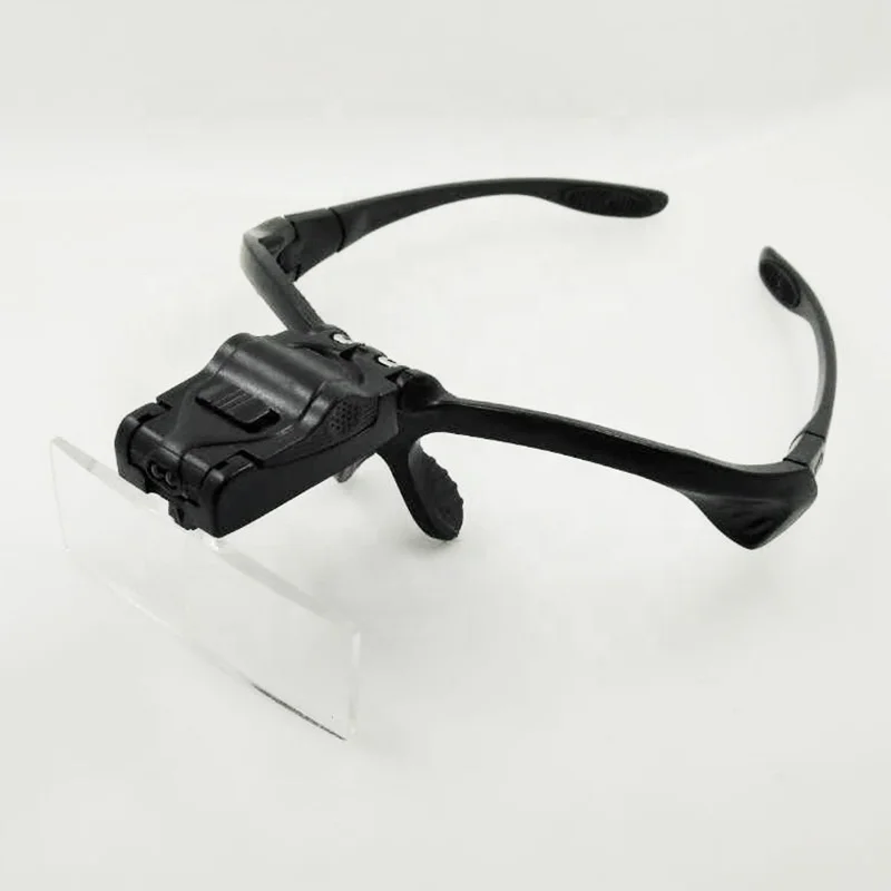 Headband Magnifying Glass Eye Repair Magnifier 2 LED Light 1.0/1.5/2.0/2.5/3.5X 5PC Glasses Loupe Optical Lens