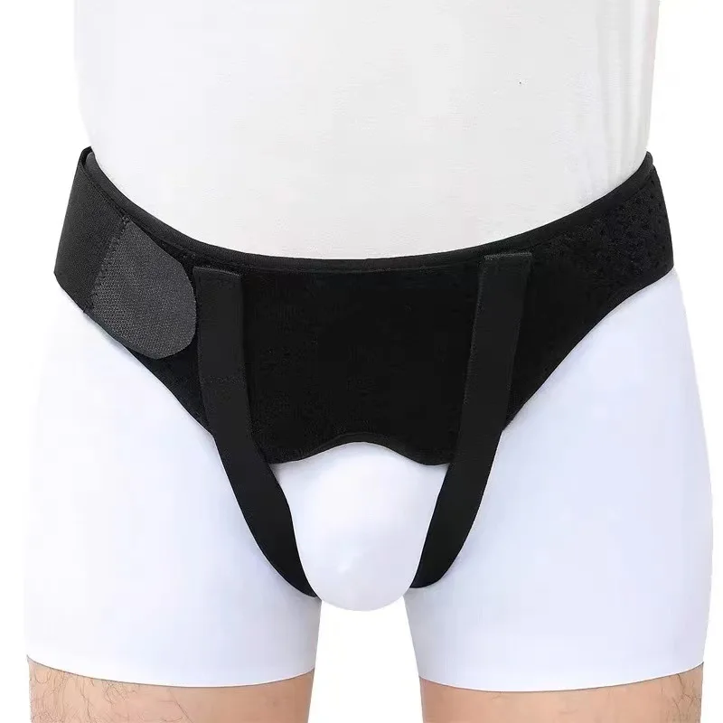 Men medical ostomy groin support truss bi-lateral compression pads inguinal hernia belt