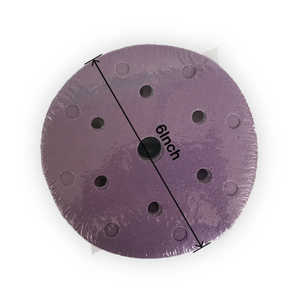 ENOCH 150mm 15 Holes Ceramic Purple 120 Grit Abrasive Sanding Paper