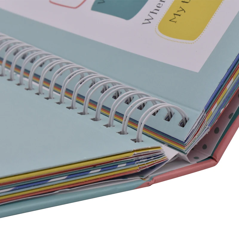 Customized Notebook Diary Wire Binding Hot Stamping Foil Journal Agenda Hardcover Spiral Notebook