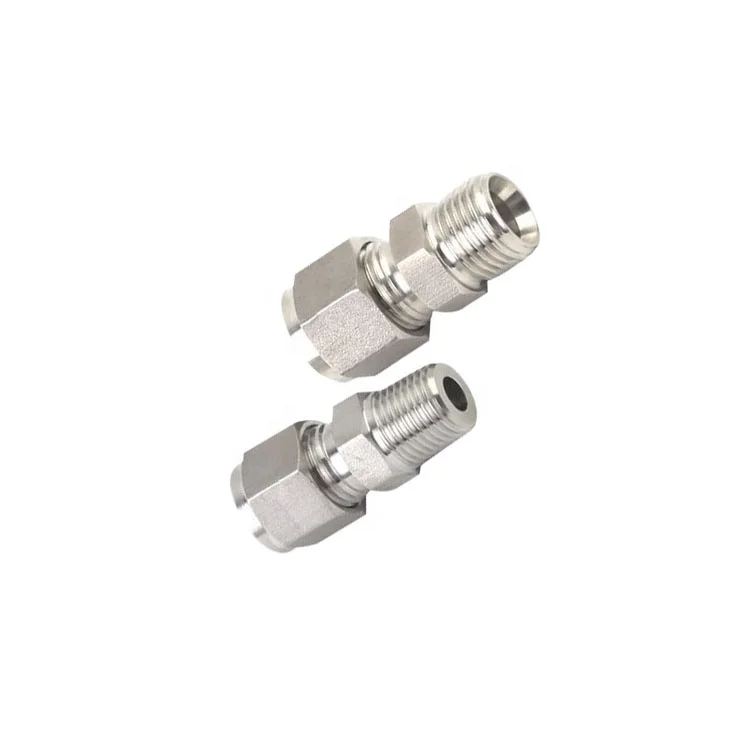 Stainless steel compression fittings tube fittings npt thread air hydraulic fitting nipples