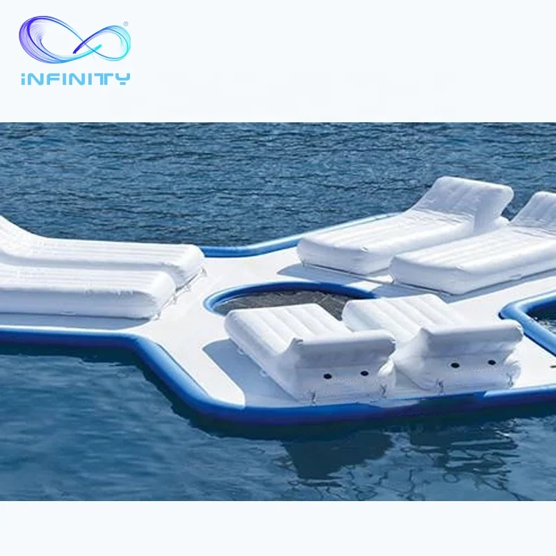 Commercial Floating Inflatable ocean Swimming Pool Inflatable Floating sea Pool With Black Net for yacht barge