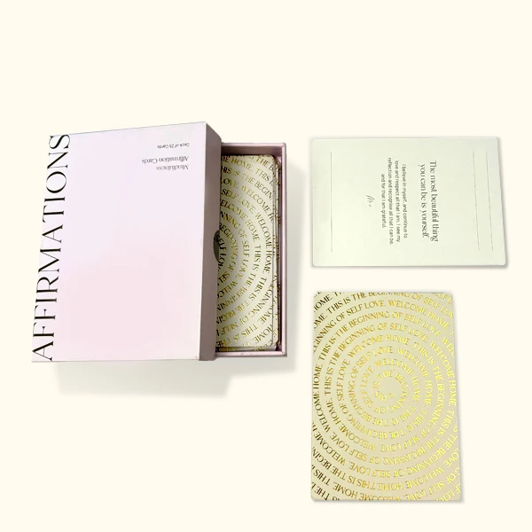 Inspiring Words Positive Message Advertising Eco-Friendly Paper Hot Stamping Cards Motivational Affirmation Cards for Sale