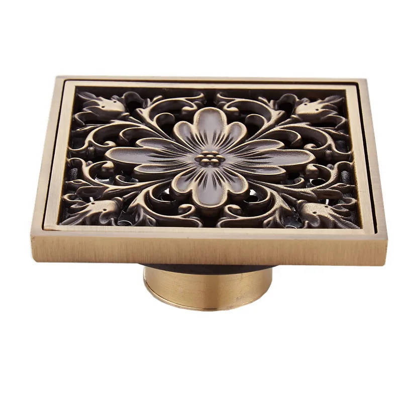 High quality brass square copper concealed sink filter screen floor drain hair stopper bathroom shower floor drain