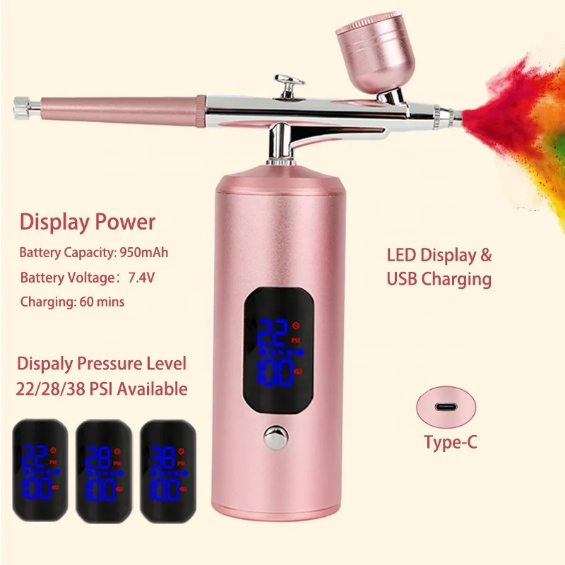 New Air Brush Spray Gun Cordless Airbrush Compressor for Makeup Nail Machine for Brow Tint Beauty Makeup Tools Art Airbrush Gun