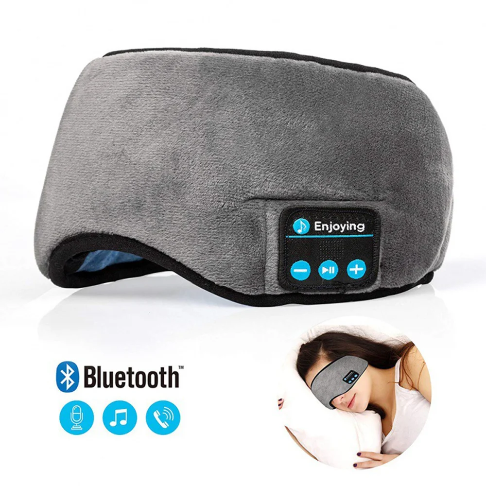 Wireless Sleeping Headphones Stereo Sleep Eye Mask Music Sleeping Headsets with Microphone