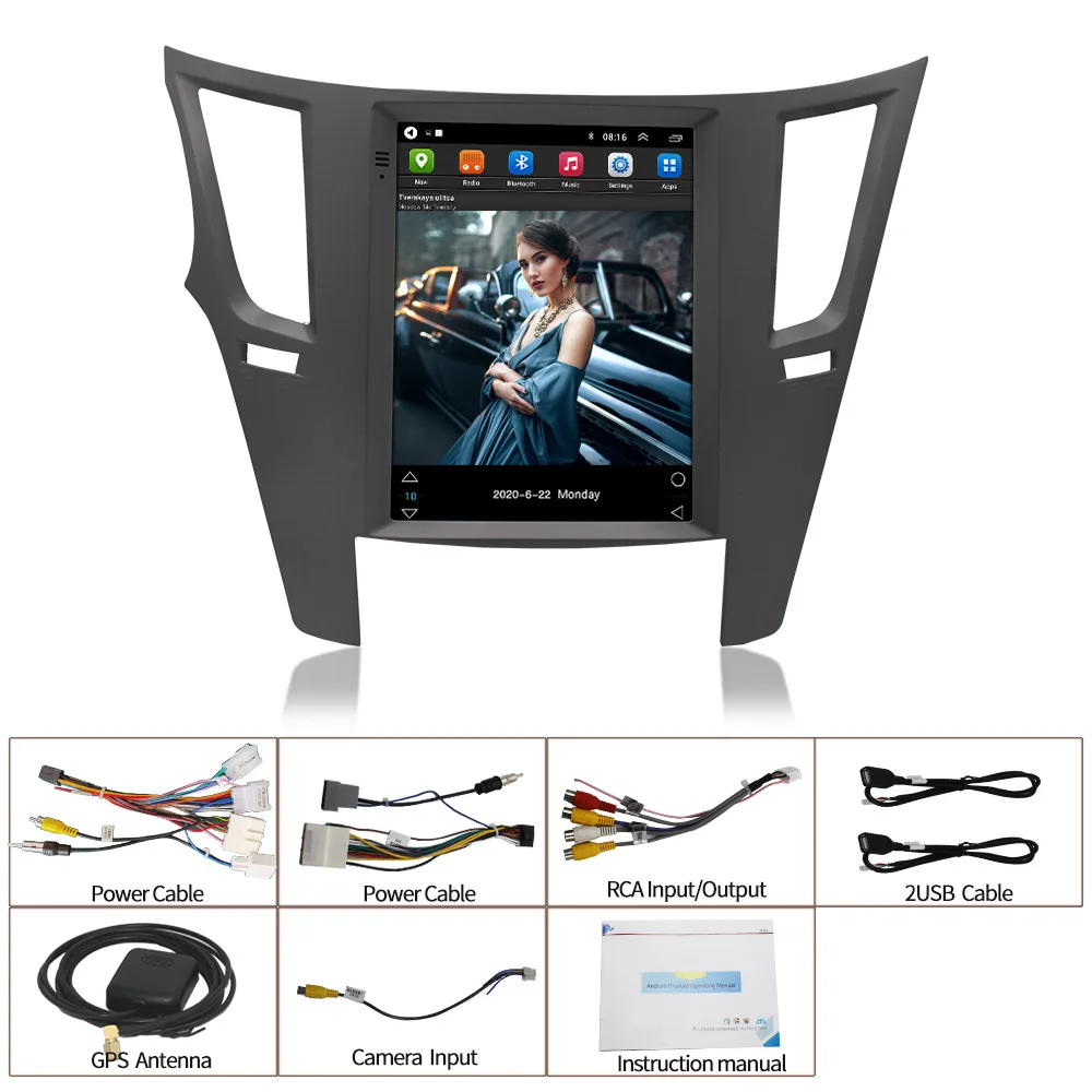 Автомобильный DVD-плеер Android автомобильный радиоприемник вертикальный экран Tesla автомобильная стереосистема с рамкой для Subaru Outback Impreza Legacy 2009-2014