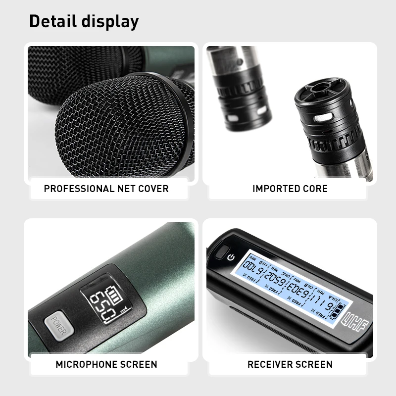 ANJIESI 2022 New Professional  4 channel UHF Universal wireless microphone with four handhelds headsets karaoke singing